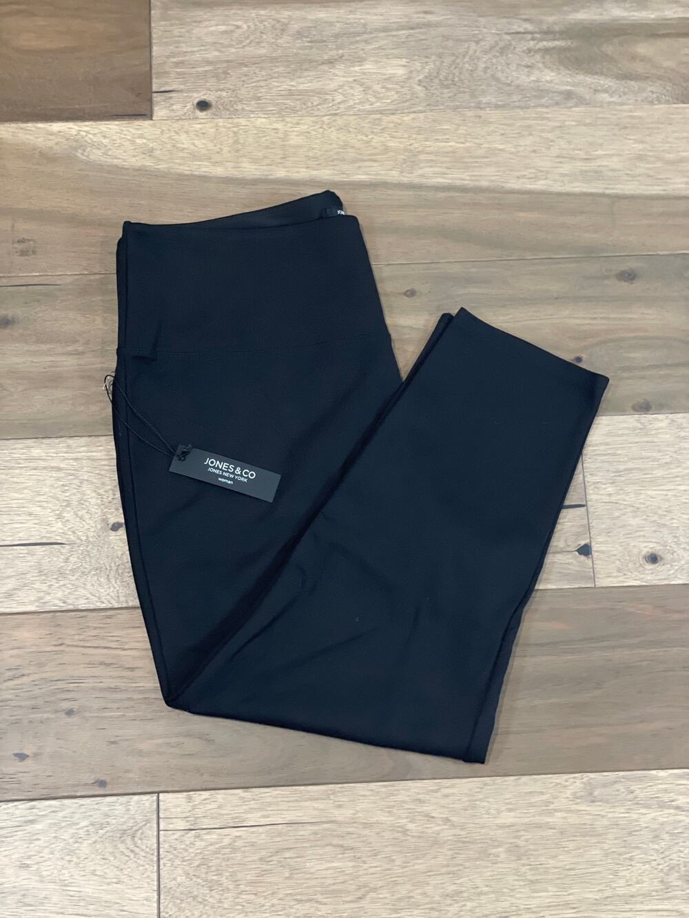 Jones New York Comfort Knit Crop Leggings Size 2X Black Cotton Blend NWT